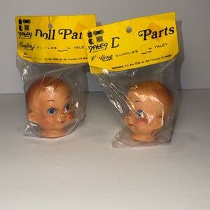 Set of 2 Vintage Yaley Leisuretyme Crafts Doll Heads - in original packages